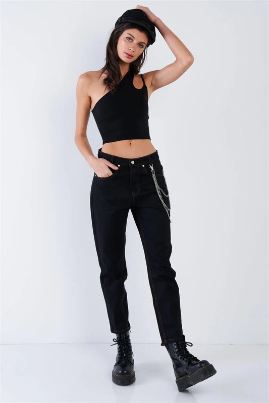 Black Casual Denim Boot Cut Jeans /3-2-1 - Tasha Apparel Wholesale
