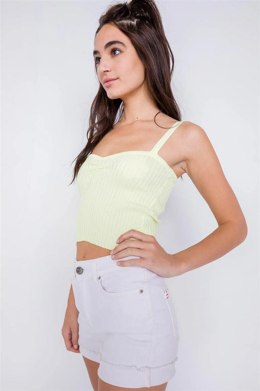 Lemonade Ribbed V-Neck Basic Chic Tank Top /3-2-1 - Tasha Apparel Wholesale