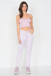 Pink Ruched Bustier Elasticized Crop Top /4-2-1