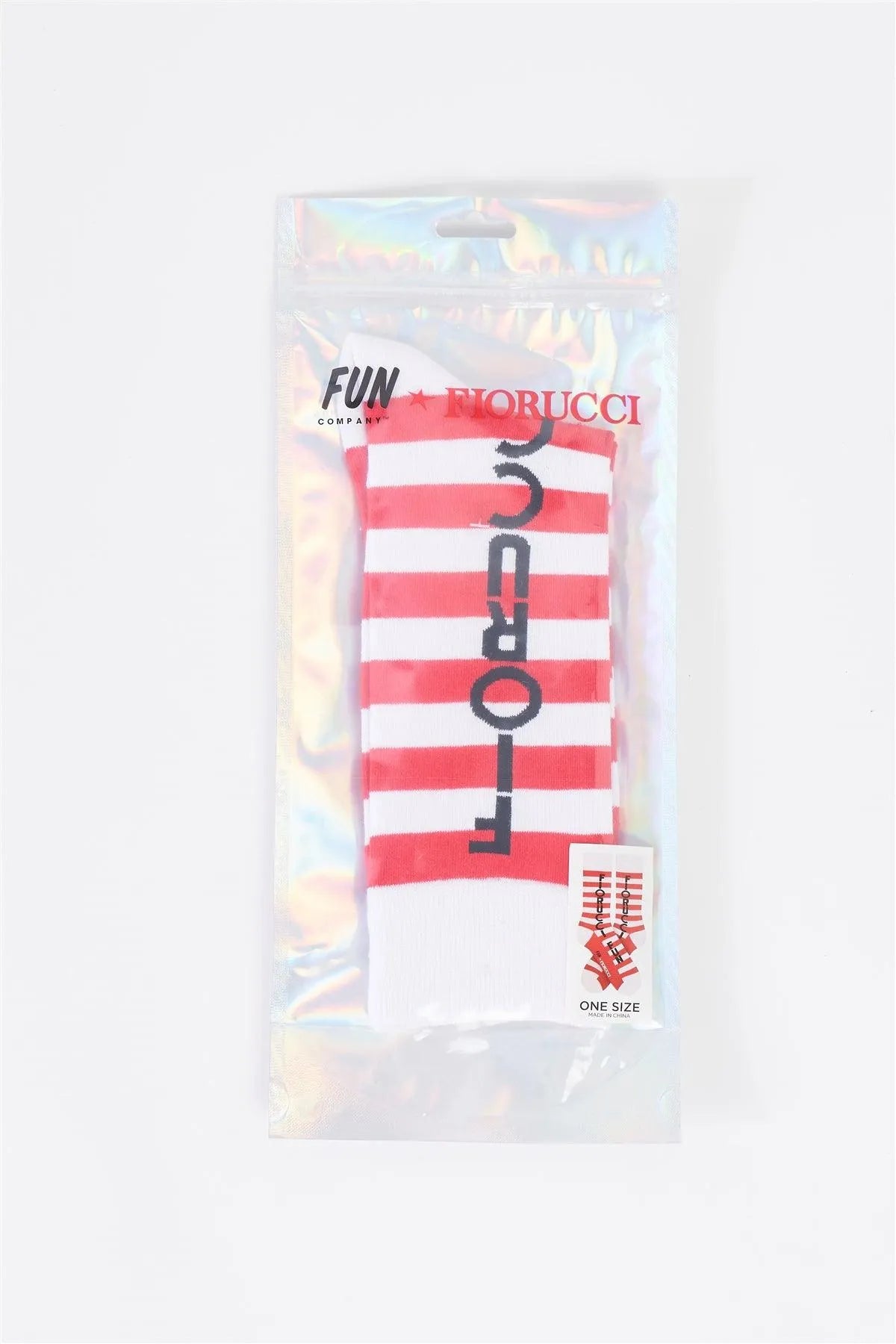 Fiorucci x Fun Striped Mid Calf Printed Logo Socks - Tasha Apparel Wholesale