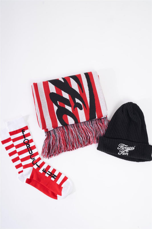 Fiorucci Fun "Keep Warm" Black & Red Three Piece Set - Tasha Apparel Wholesale