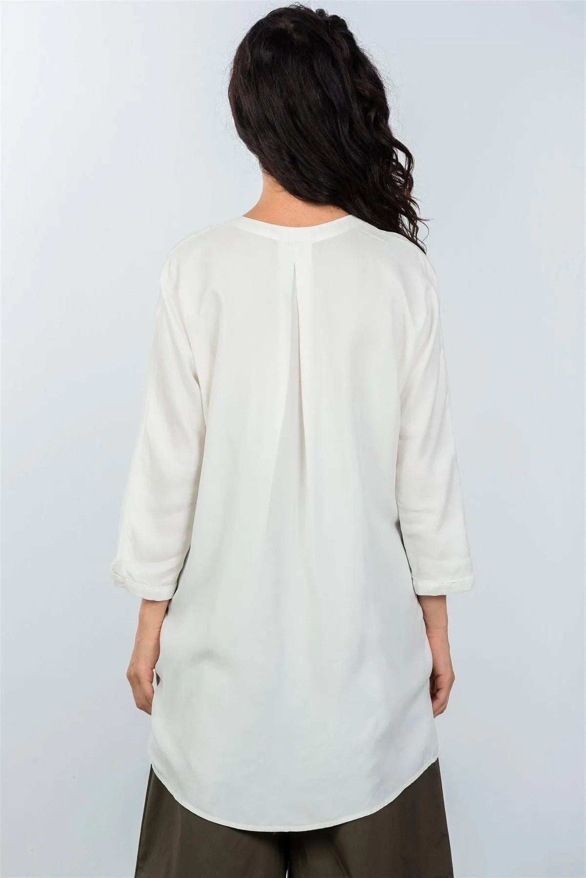 White Oversized Button Down Shirt Dress / 5-1 - Tasha Apparel Wholesale