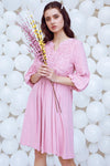 Pink Crochet Combo Boho Dress / 2-2-2