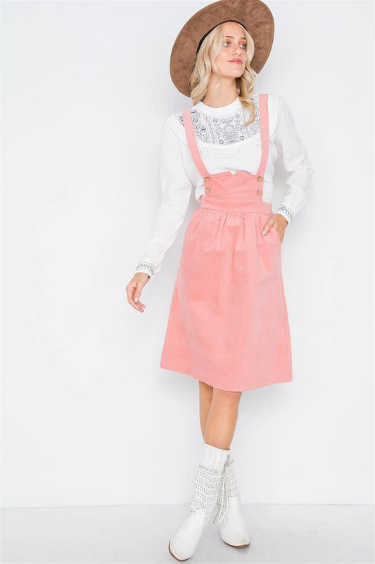 Mauve Corduroy High-Waist Boho Skirt /3-2-2 - Tasha Apparel Wholesale