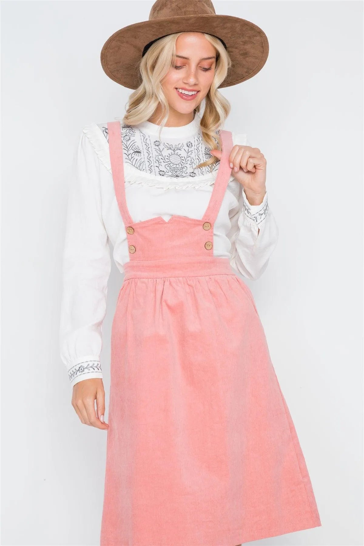 Mauve Corduroy High-Waist Boho Skirt /3-2-2 - Tasha Apparel Wholesale