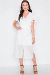 Off White Eyelet Midi Dress /1-2-2 - Tasha Apparel Wholesale