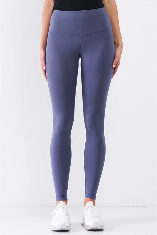 Violet Blue High-Rise Tight Fit Soft Yoga & Work Out Legging Pants /1-2-2-1 - Tasha Apparel Wholesale