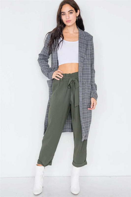 Dark Olive Office Chic Ankle Length Dress Pants /3-2-3 - Tasha Apparel Wholesale
