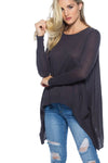 Black Charcoal Oversized Sweater /2-2-2 - Tasha Apparel Wholesale