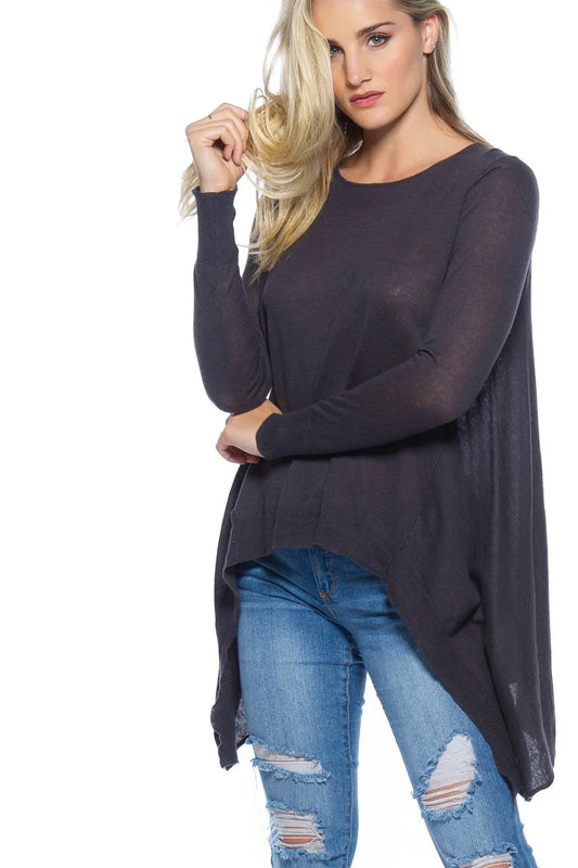 Black Charcoal Oversized Sweater /2-2-2 - Tasha Apparel Wholesale