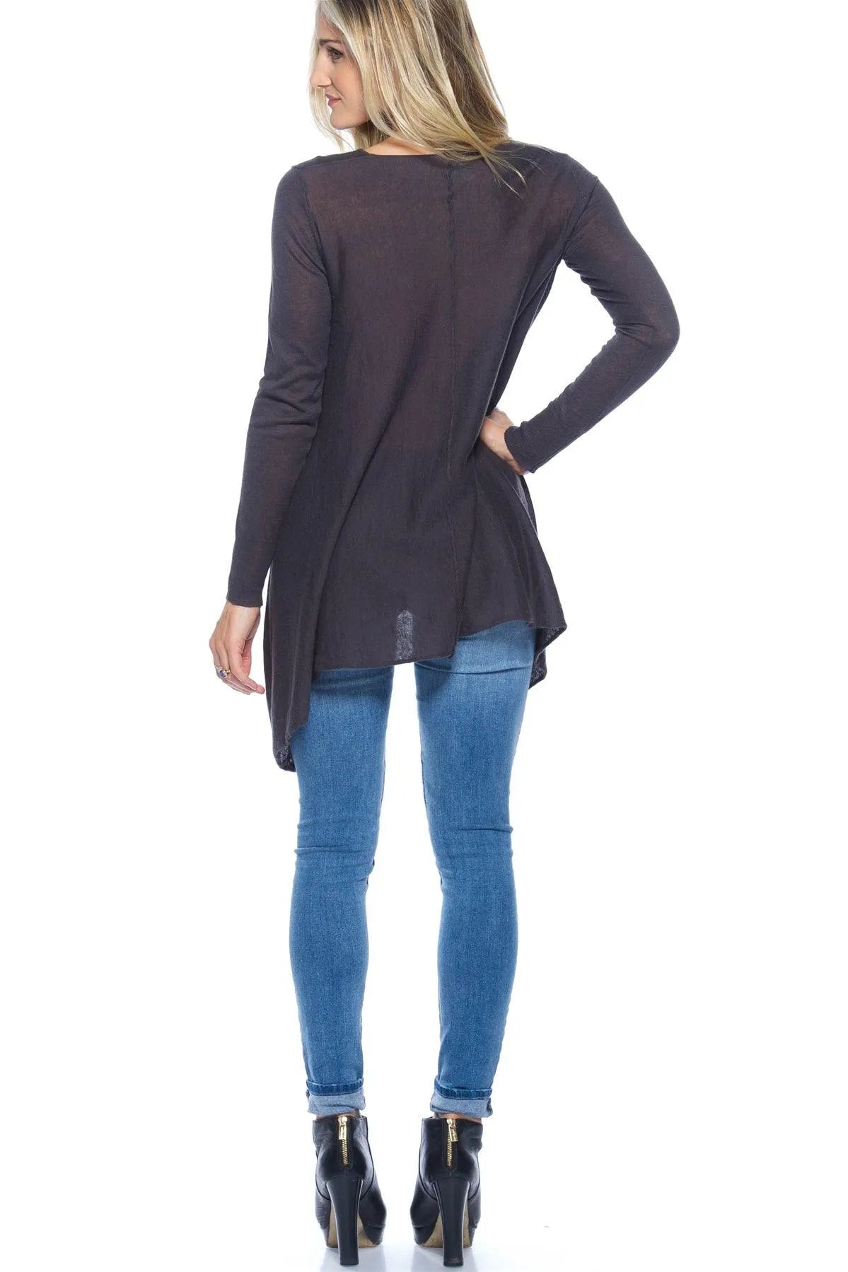 Black Charcoal Oversized Sweater /2-2-2 - Tasha Apparel Wholesale