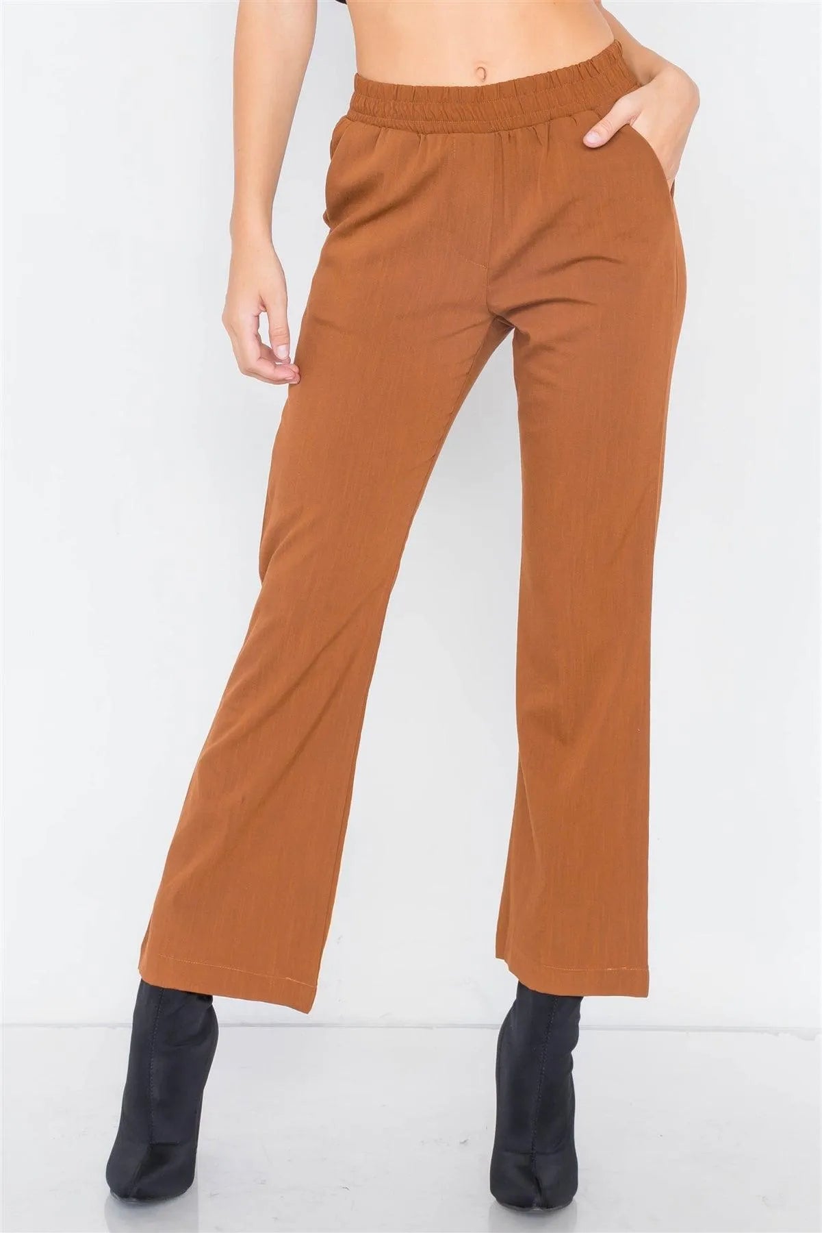Copper Wide Leg Ankle Mid Rise Pant /3-2-1 - Tasha Apparel Wholesale