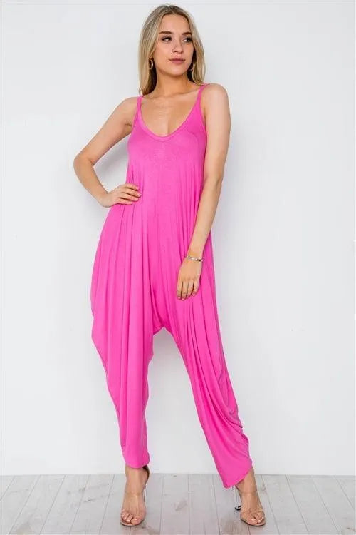 Pink Harem Loose Baggy Fit Jumpsuit / 2-2-1 - Tasha Apparel Wholesale