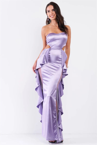 open back ruffle dress Bebe Backless Ruffle Dress