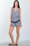 Purple Cross Front Crochet Trim Romper /1-2 - Tasha Apparel Wholesale