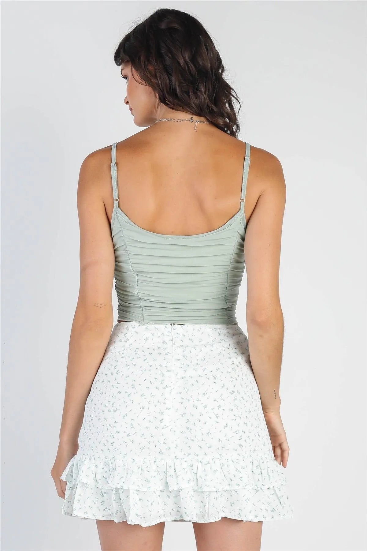 Sage Ruched Hook & Eye Bustier Top /3-2-1 - Tasha Apparel Wholesale