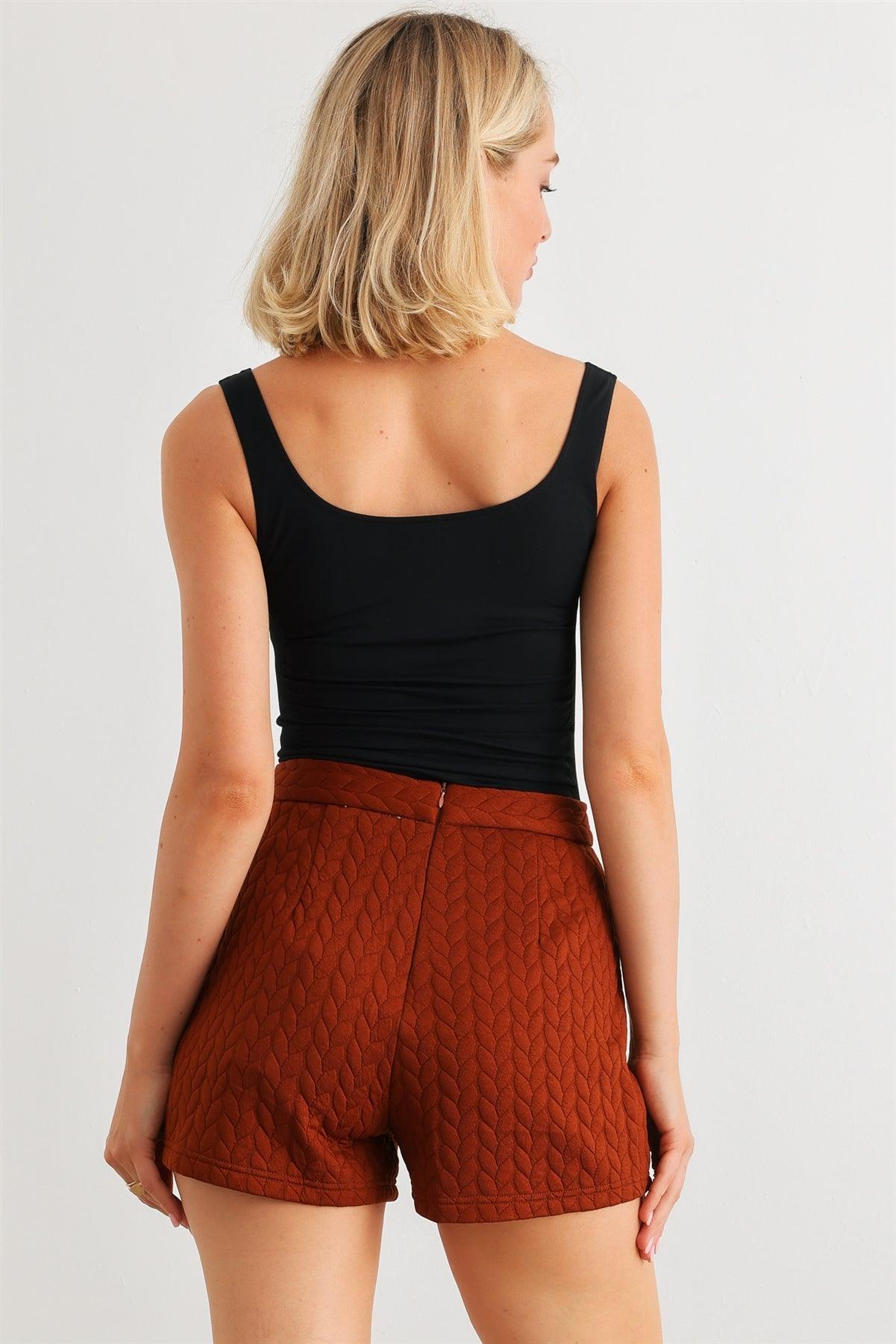 Rust Cable High Waist Shorts /2-2-2