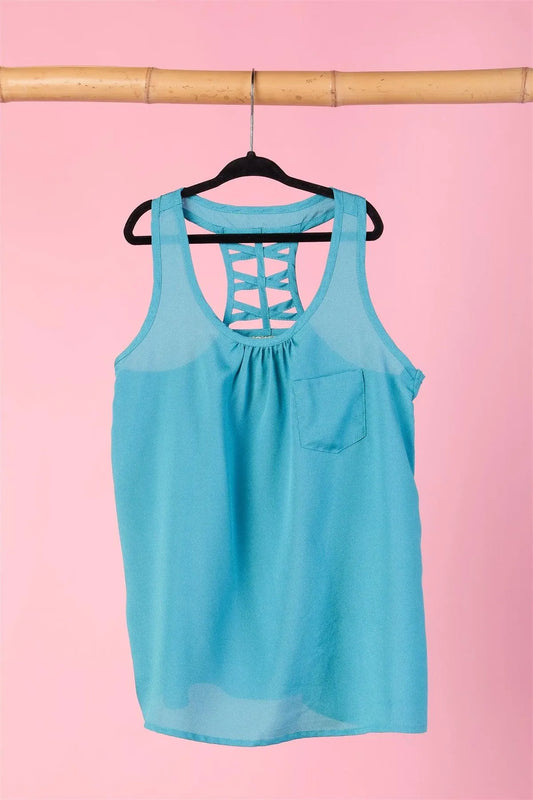 Girls Tank With Back Detail Top / 1-2-2-1 - Tasha Apparel Wholesale