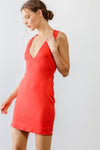 Wholesale clothing - Red V-Neck Sleeveless Criss-Cross Back Mini Dress /3-2-1