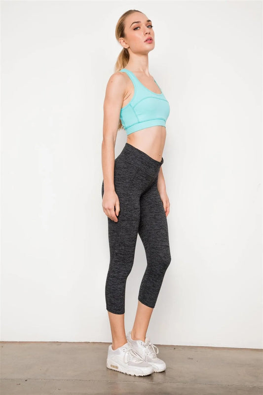 Grey Athletic Capri Leggings /2-2-2 - Tasha Apparel Wholesale