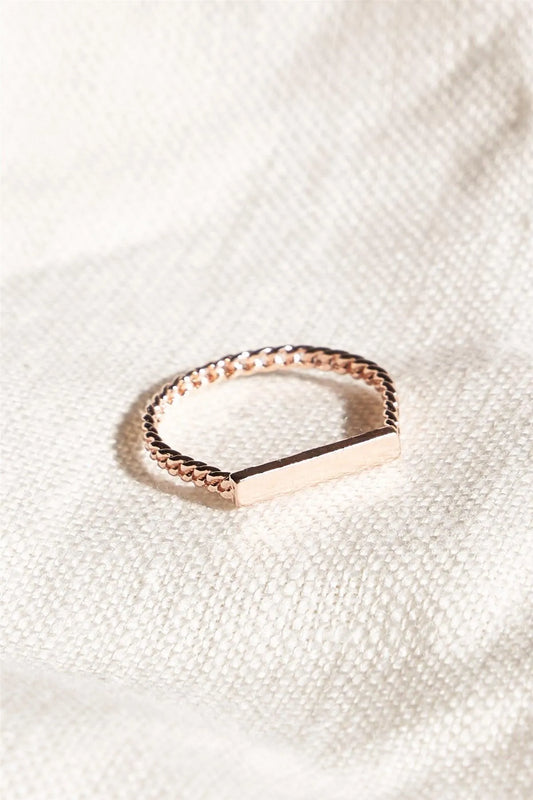 Rose Gold Chain Link Bar Ring /6 Pieces - Tasha Apparel Wholesale