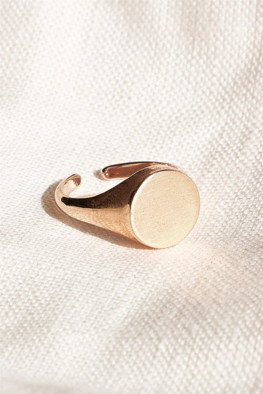 Rose Gold Matte Oval Signet Ring /6 Pieces - Tasha Apparel Wholesale