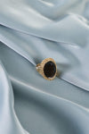 Black Oval Gemstone Ring /6 Pieces