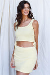 Butter Fuzzy Round Neck Sleeveless Top Mini Length Skirt Set /3-2-1