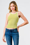 Lime & Ivory Sleeveless Cut-Out Back Tank Top /1-2-2-1