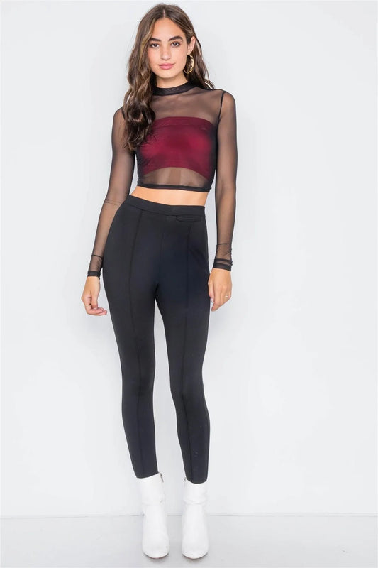 Black Thick Knit Leggings Pant - Tasha Apparel Wholesale