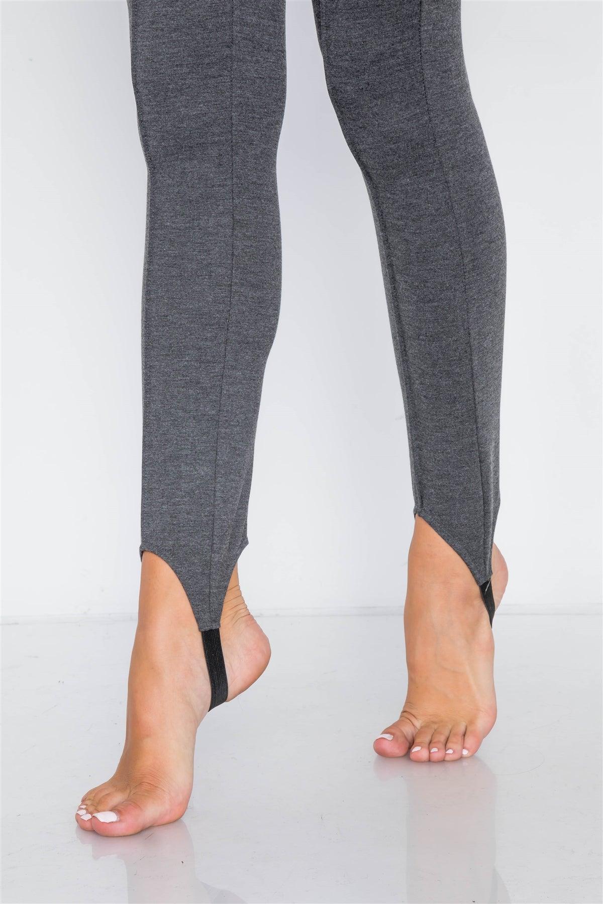 Heather Charcoal Thick Knit Leggings Pant
