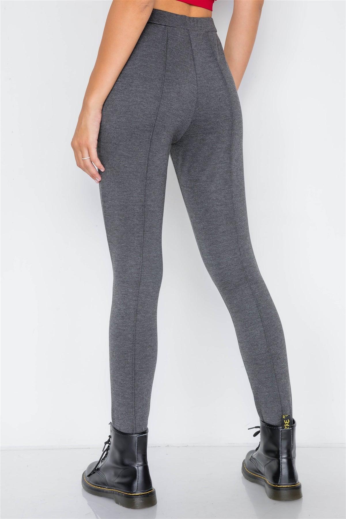 Heather Charcoal Thick Knit Leggings Pant