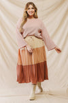 Junior Plus Blush Knit Long Sleeve Top /2-2-1 - Tasha Apparel Wholesale