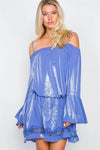 Blue Bell Sleeves Tie Dye Boho Mini Dress /2-2-2 - Tasha Apparel Wholesale