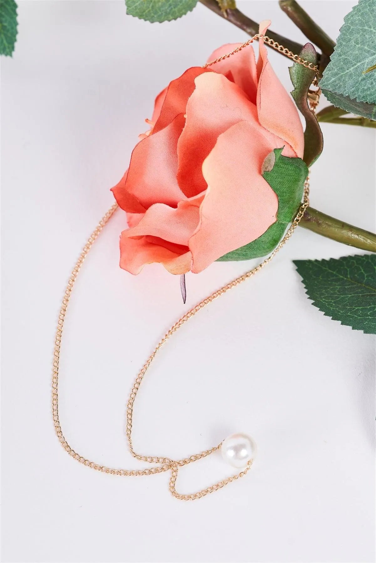 Gold Chain Single Pearl Charm Short Necklace /3 Pieces - Tasha Apparel Wholesale