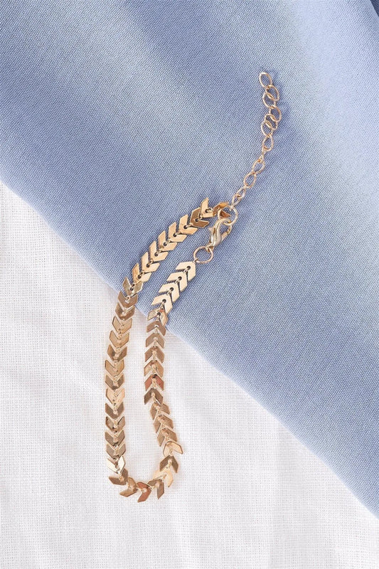 Gold Arrow Curb Anklet/ 3 Pieces - Tasha Apparel Wholesale