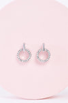 Silver Rhinestone Circle Mini Drop Earrings / 3 Pairs