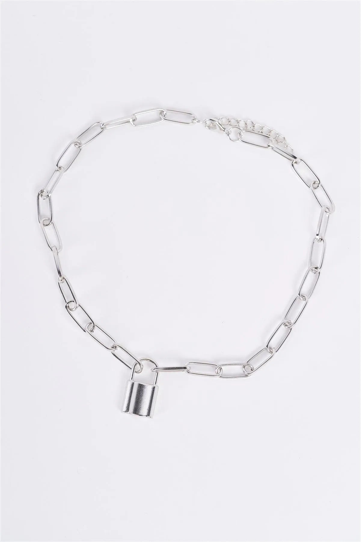 Silver Chain Link Padlock Neckless /3 Pieces - Tasha Apparel Wholesale