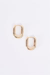 Gold Tiny Oval Huggie Earrings /3 Pieces
