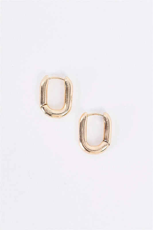 Gold Tiny Oval Huggie Earrings /3 Pieces - Tasha Apparel Wholesale