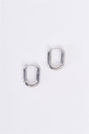 Silver Tiny Oval Huggie Earrings /3 Pieces