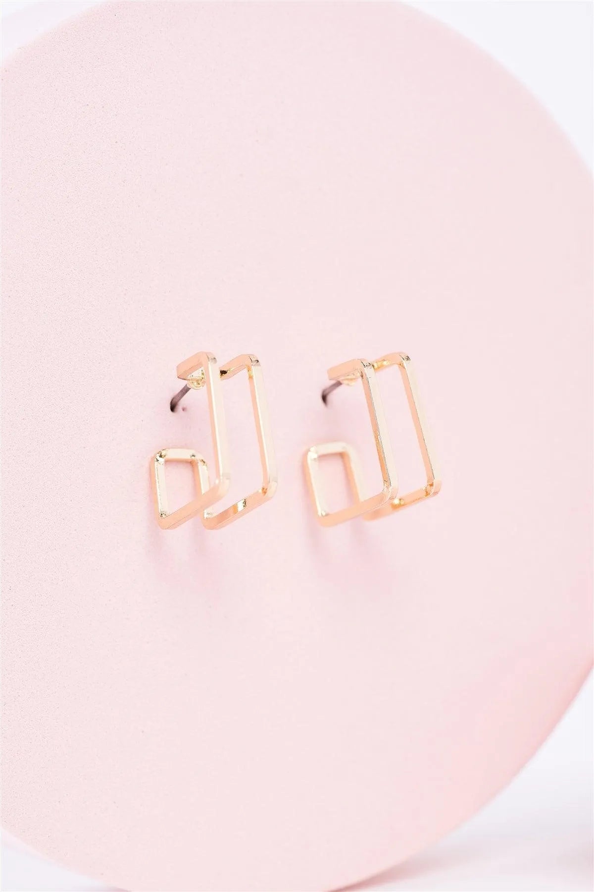 Gold Brass Cutout Unfinished Square Dangle Earrings - Tasha Apparel Wholesale