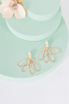 Matte Gold Lilly Oval Multi Hoop Drop Earrings /3 Pairs