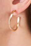 Matte Gold Twisted Circular Earrings /3 Pairs
