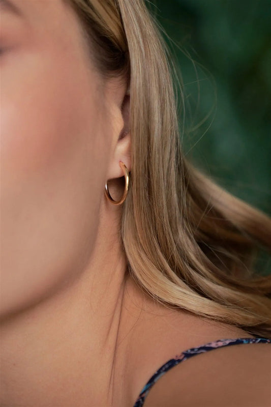 Minimalistic Polished Gold Small Huggie Hoop Earrings /3 Pieces - Tasha Apparel Wholesale