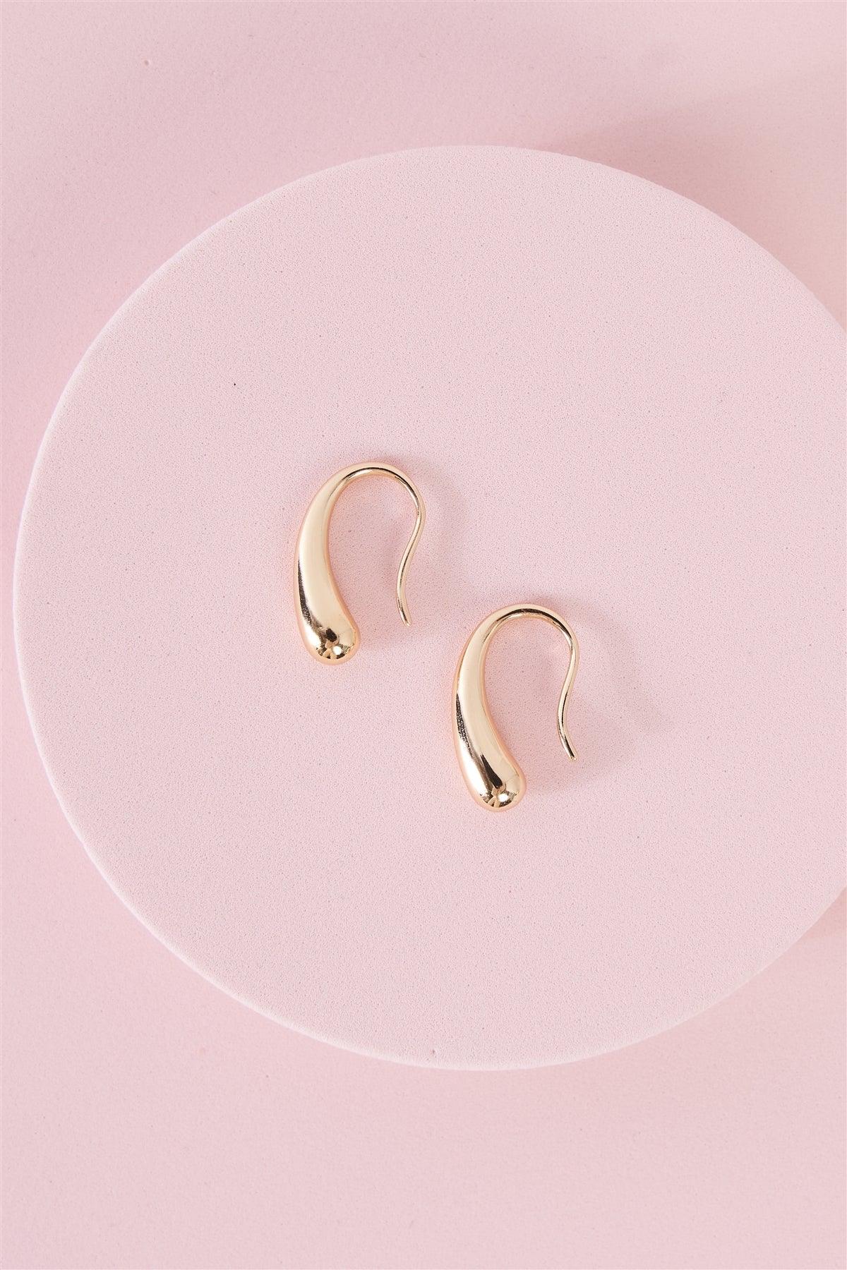 "Teardrop" Gold Fishhook Earrings /3 Pairs
