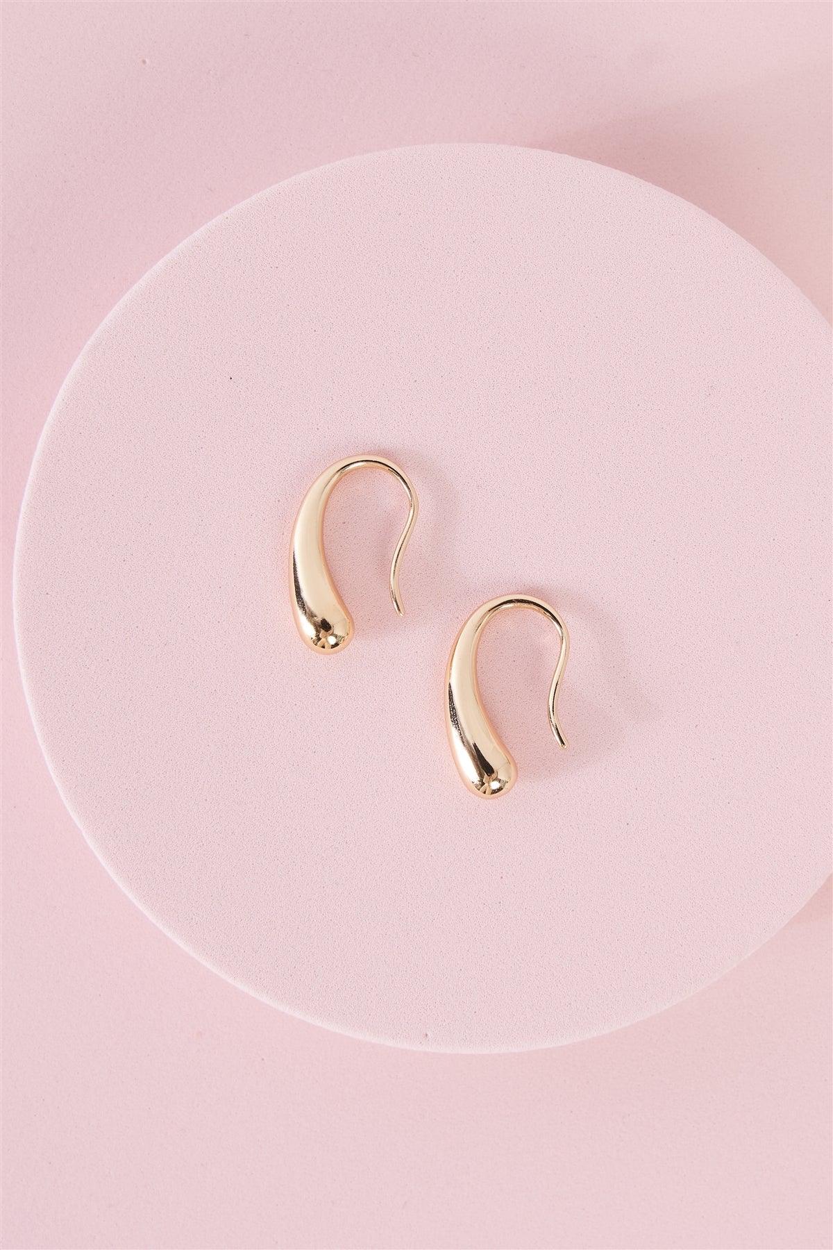 "Teardrop" Gold Fishhook Earrings - Tasha Apparel Wholesale