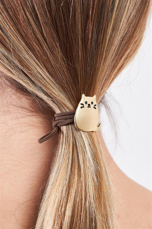 Brown Kawaii Kitten Thin Elastic Hair Tie /3 Pieces - Tasha Apparel Wholesale