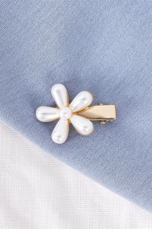 3pcs Small Gold Pearl Flower Alligator Hair Clip - Tasha Apparel Wholesale