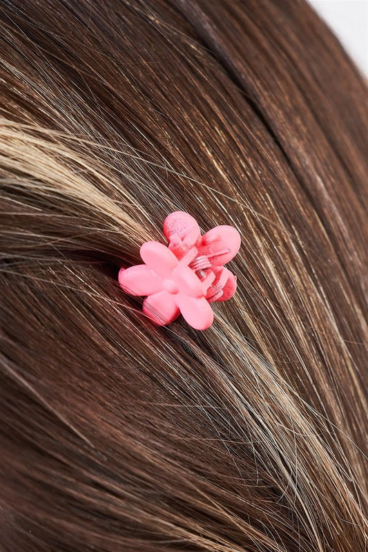 Coral Flower Mini Claw Hair Clip / 3 Pieces - Tasha Apparel Wholesale